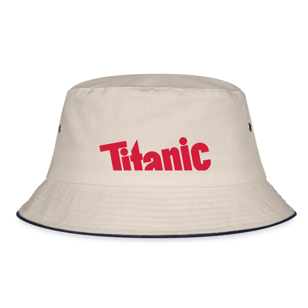 Bucket Hat: TITANIC-Logo - Natur/Navy