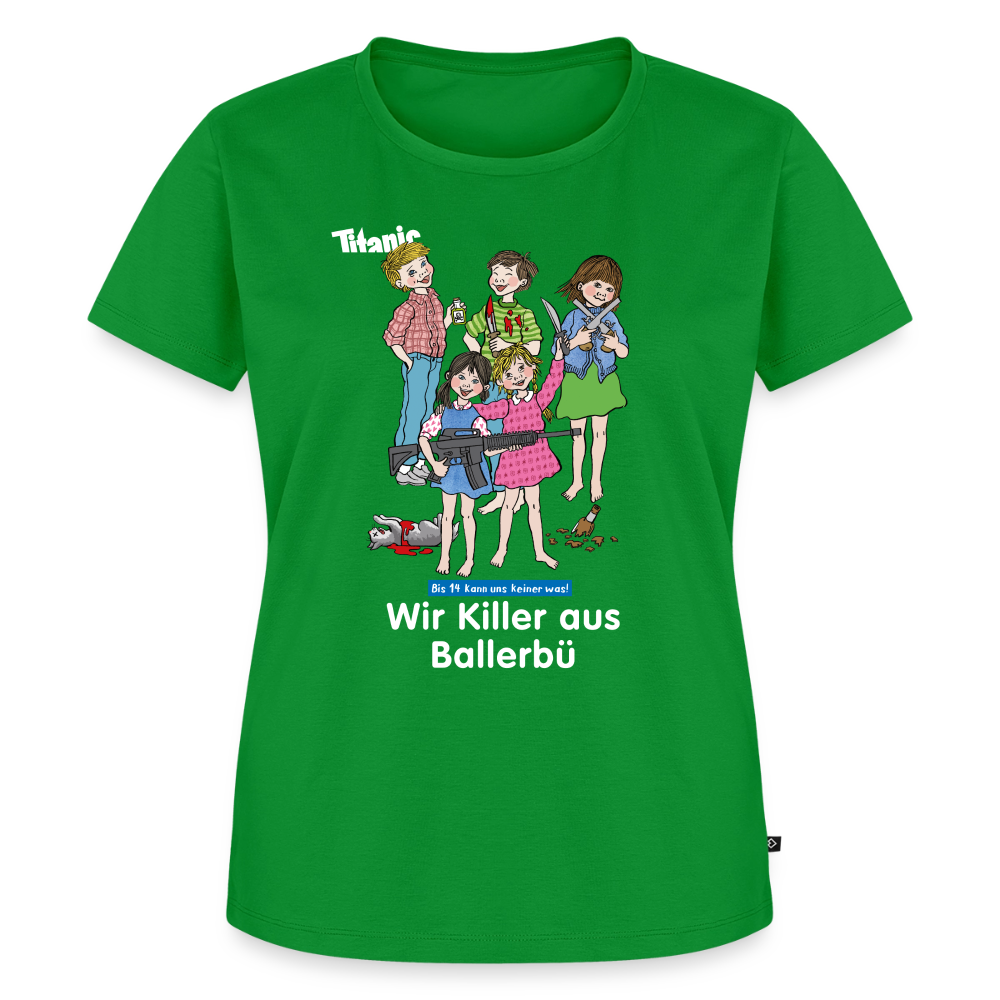 Frauen T-Shirt - Wir Killer aus Ballerbü (weiße Schrift) - Grün