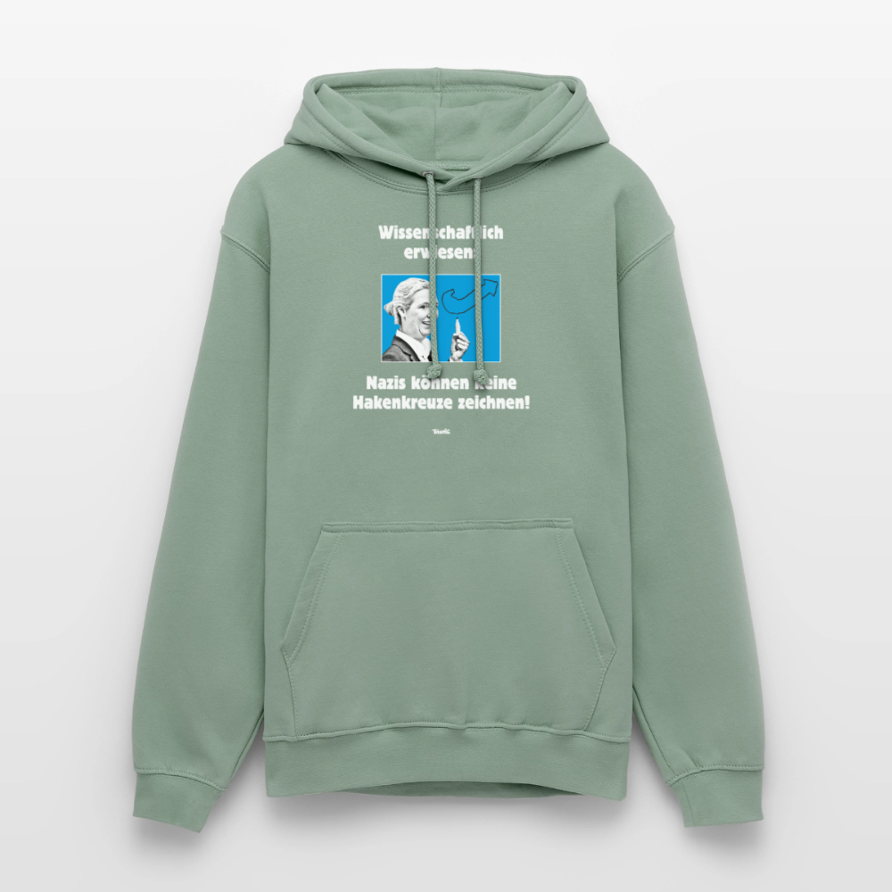 Unisex Hoodie: Nazis können keine Hakenkreuze zeichnen! - Graugrün
