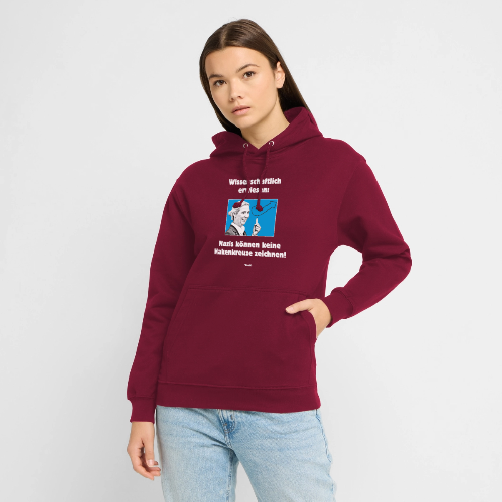 Unisex Hoodie: Nazis können keine Hakenkreuze zeichnen! - Bordeaux