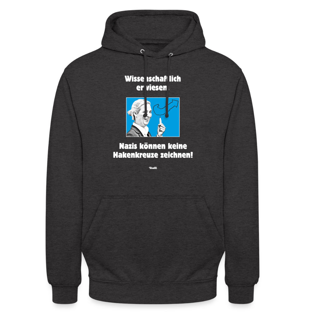 Unisex Hoodie: Nazis können keine Hakenkreuze zeichnen! - Anthrazit