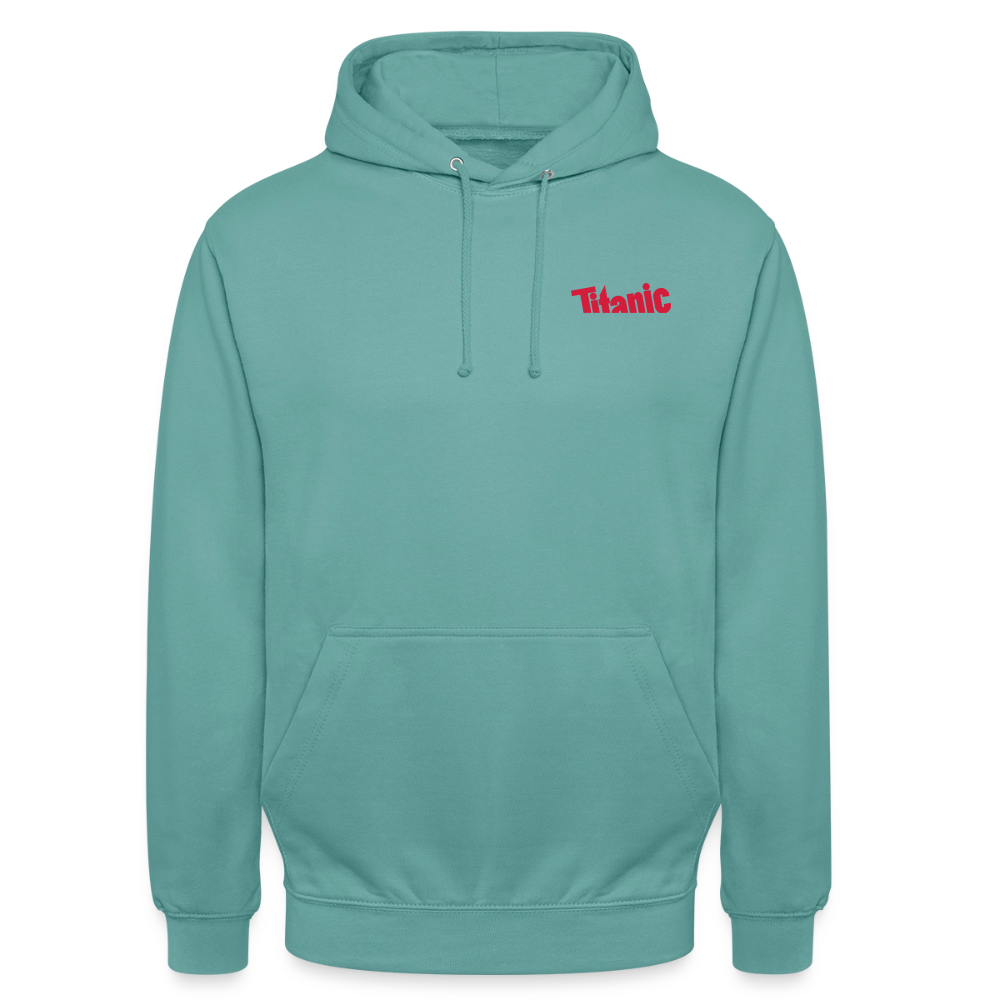 Unisex Hoodie: TITANIC-Logo - Pastelltürkis
