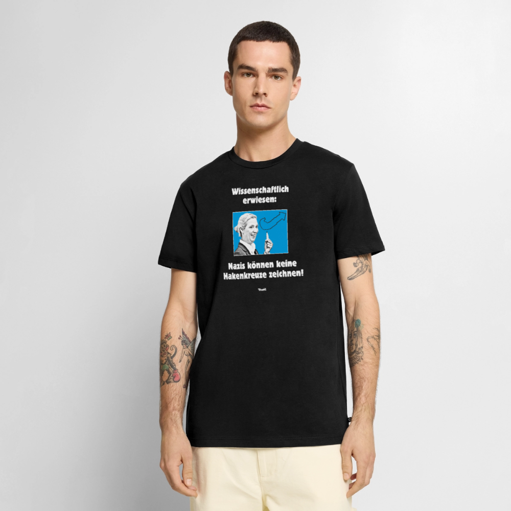Männer T-Shirt: Nazis können keine Hakenkreuze zeichnen! - Schwarz