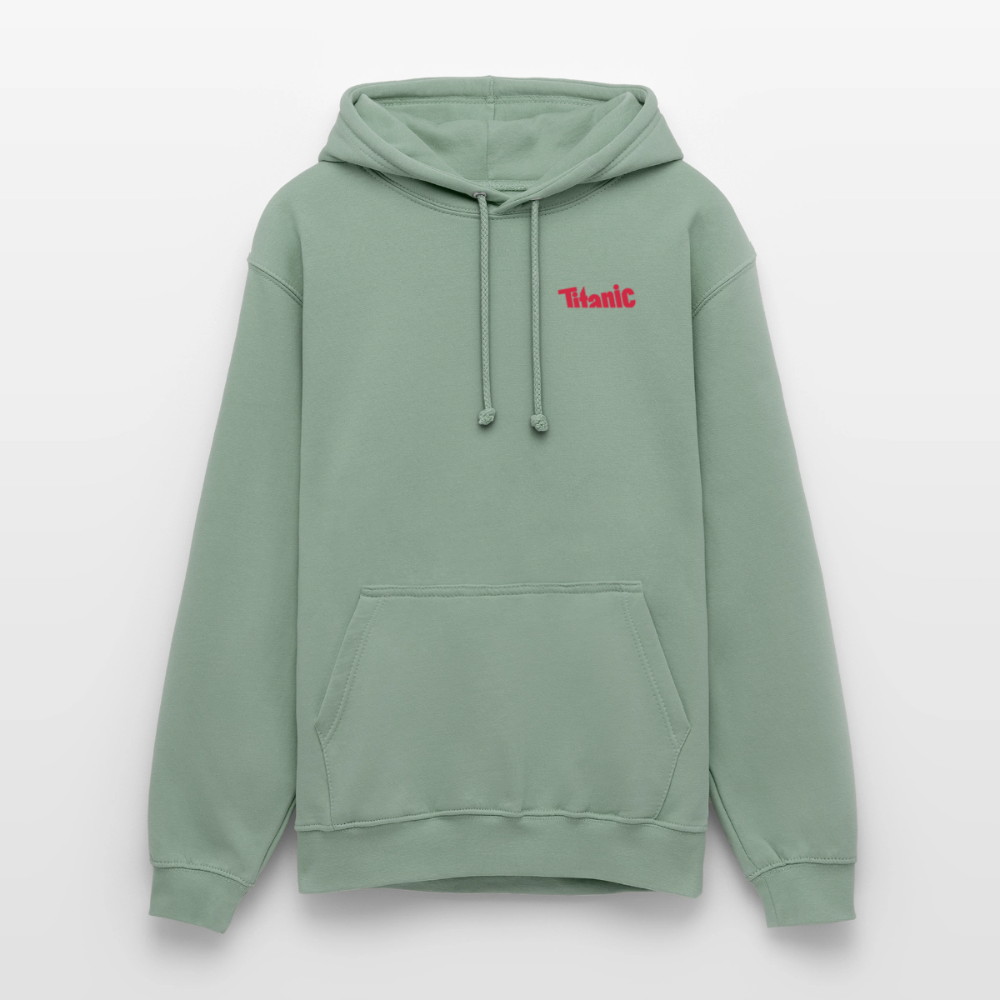 Unisex Hoodie: TITANIC-Logo - Graugrün