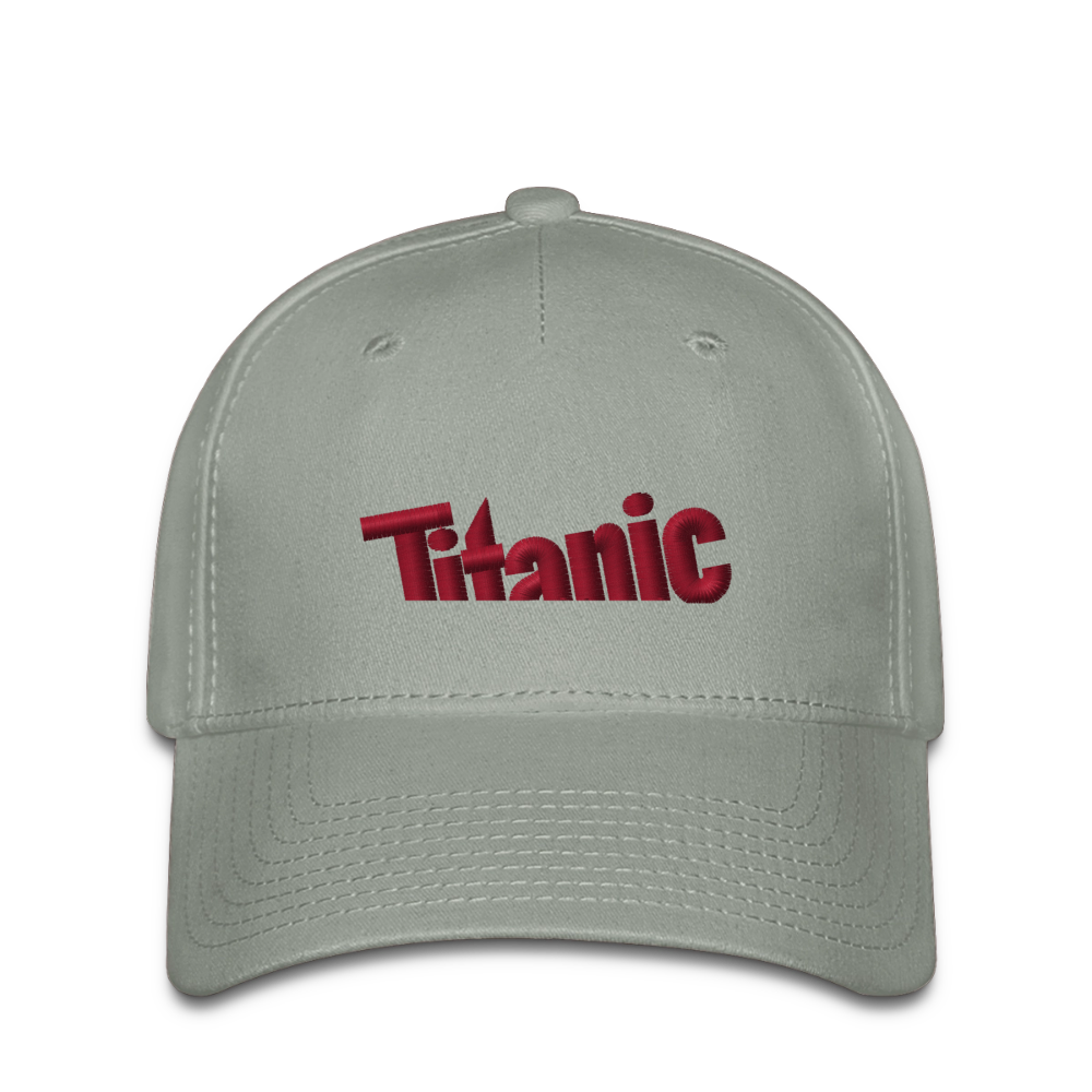 Flexfit Baseballkappe: TITANIC-Logo (gestickt) - Grüngrau