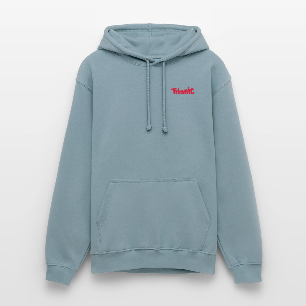 Unisex Hoodie: TITANIC-Logo - Nebelblau