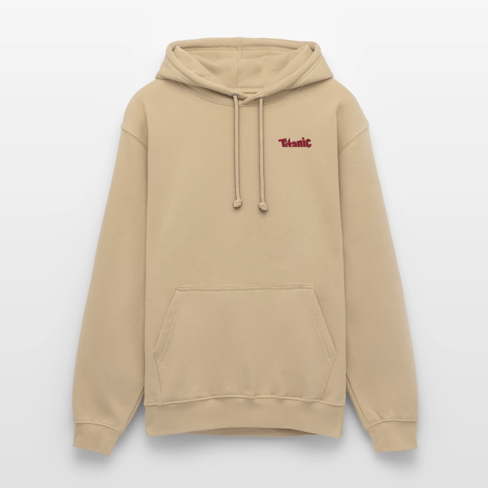 Unisex Hoodie: TITANIC-Logo (gestickt) - Beige