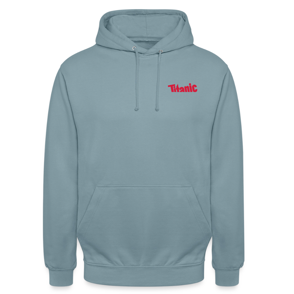 Unisex Hoodie: TITANIC-Logo - Nebelblau