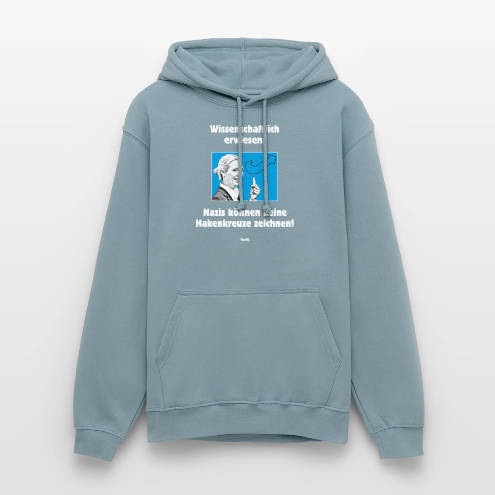 Unisex Hoodie: Nazis können keine Hakenkreuze zeichnen! - Nebelblau