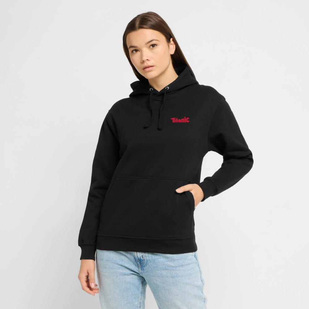 Unisex Hoodie: TITANIC-Logo - Schwarz