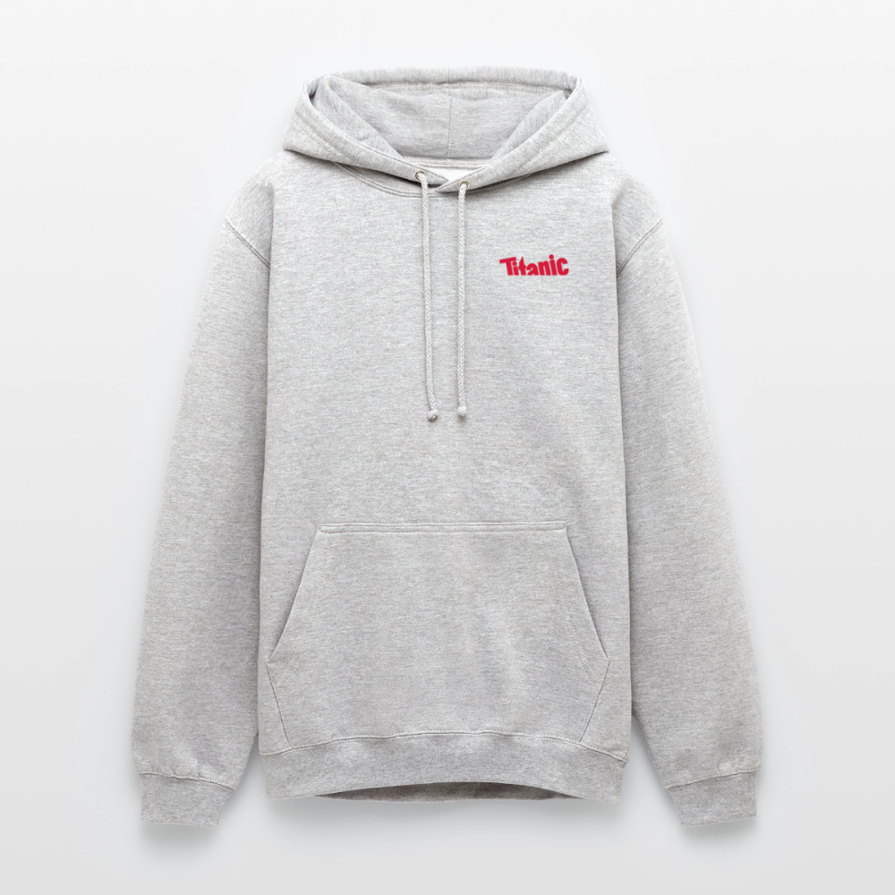 Unisex Hoodie: TITANIC-Logo - Hellgrau meliert