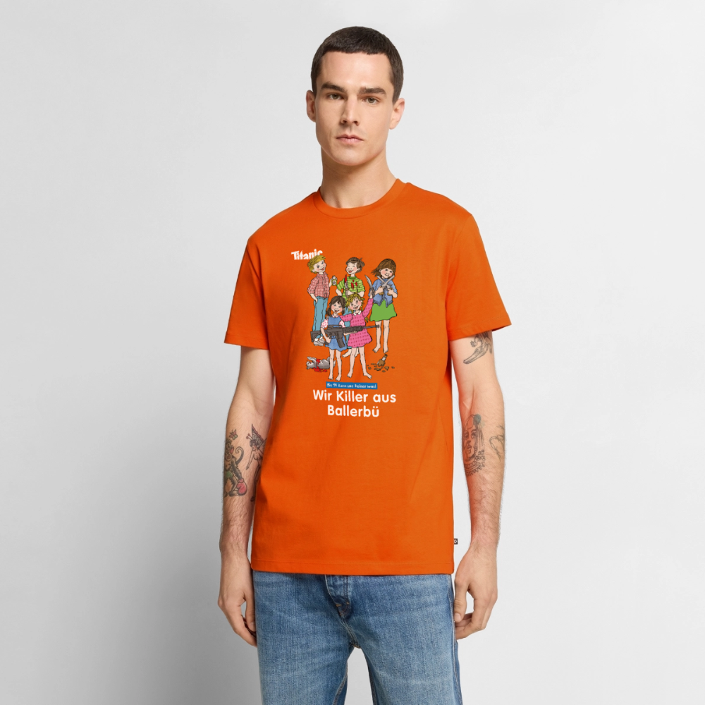 Männer T-Shirt - Wir Killer aus Ballerbü (weiße Schrift) - Orange 