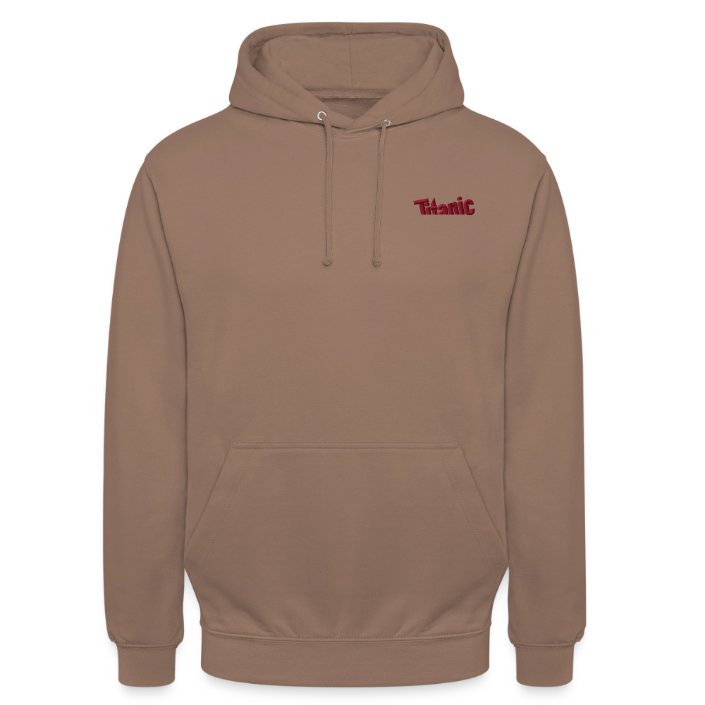 Unisex Hoodie: TITANIC-Logo (gestickt) - Mokka