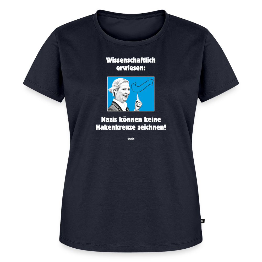 Frauen T-Shirt: Nazis können keine Hakenkreuze zeichnen! - Navy