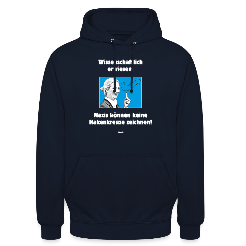 Unisex Hoodie: Nazis können keine Hakenkreuze zeichnen! - Navy