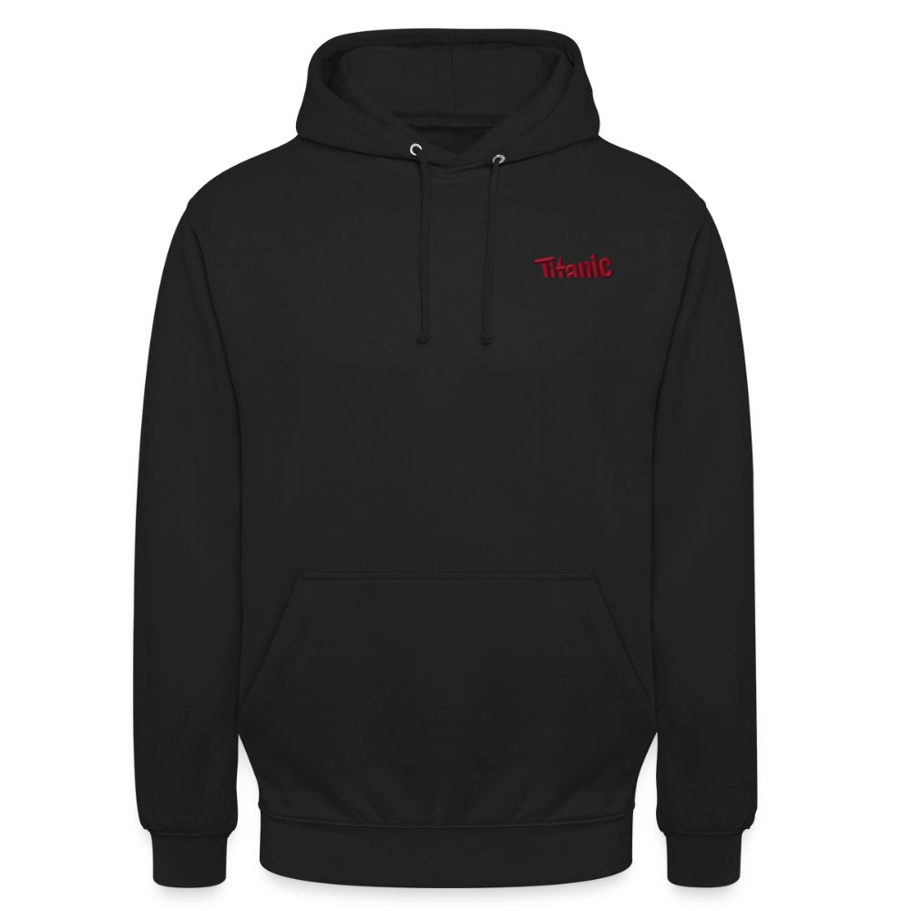 Unisex Hoodie: TITANIC-Logo (gestickt) - Schwarz