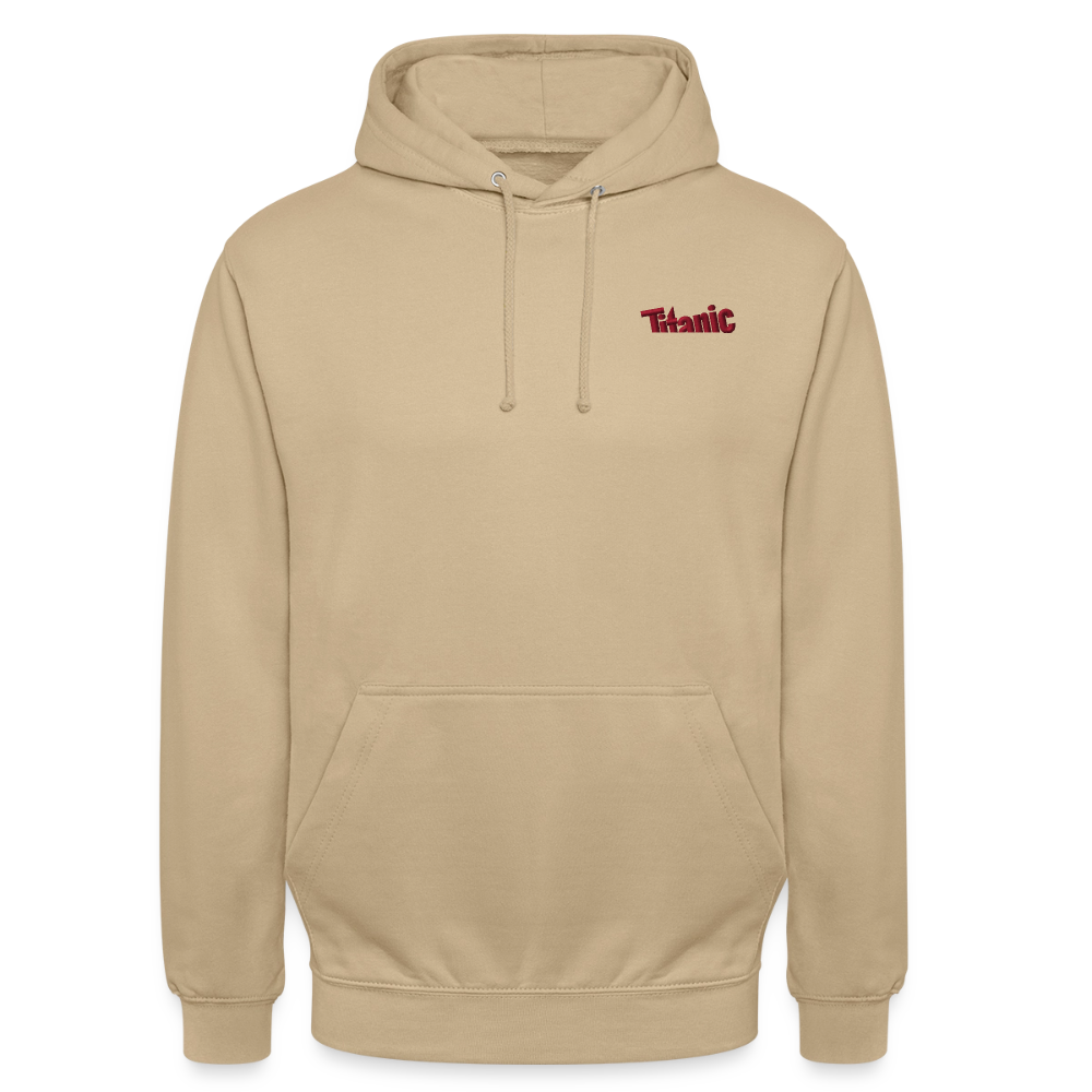 Unisex Hoodie: TITANIC-Logo (gestickt) - Beige