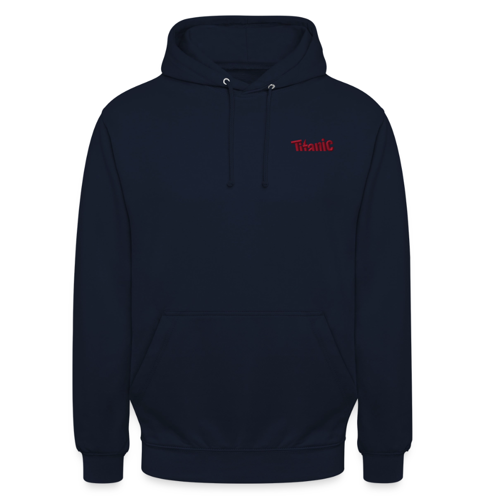 Unisex Hoodie: TITANIC-Logo (gestickt) - Navy