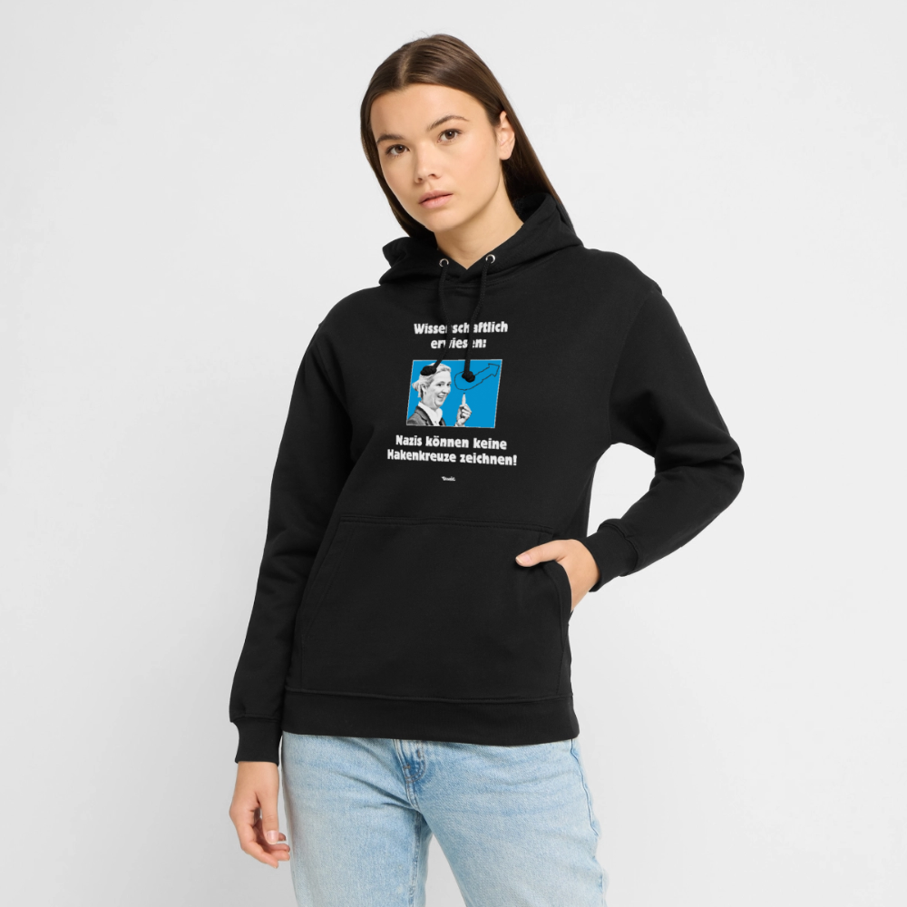 Unisex Hoodie: Nazis können keine Hakenkreuze zeichnen! - Schwarz