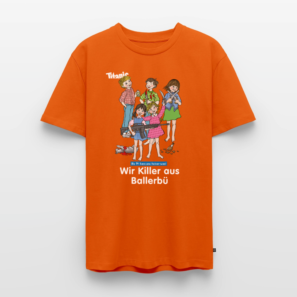 Männer T-Shirt - Wir Killer aus Ballerbü (weiße Schrift) - Orange 