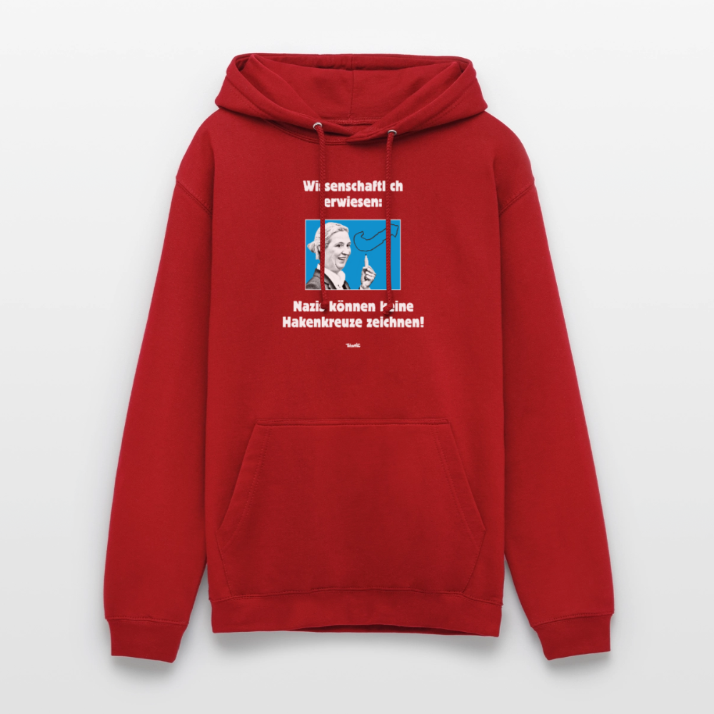 Unisex Hoodie: Nazis können keine Hakenkreuze zeichnen! - Rot