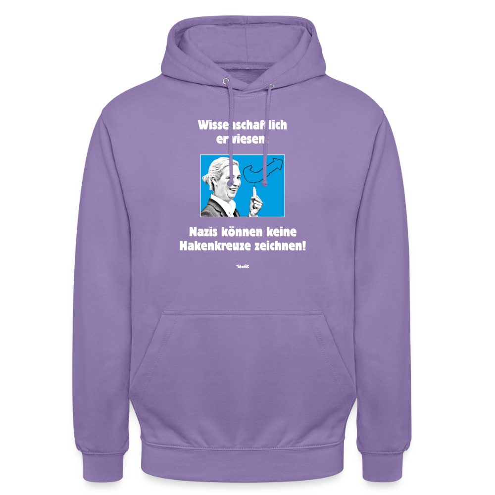 Unisex Hoodie: Nazis können keine Hakenkreuze zeichnen! - Lavendel