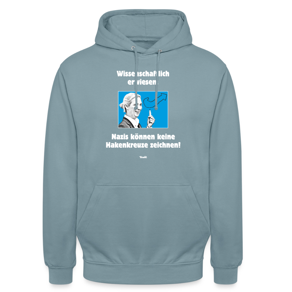 Unisex Hoodie: Nazis können keine Hakenkreuze zeichnen! - Nebelblau