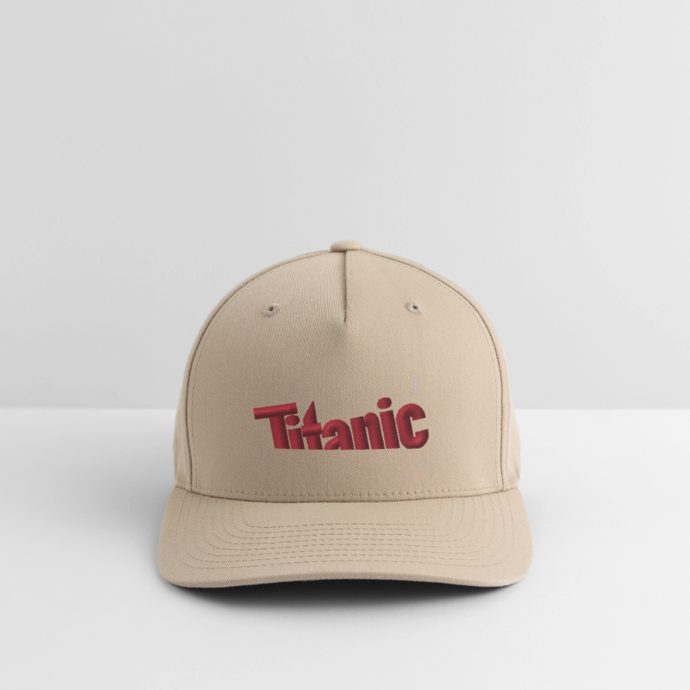 Flexfit Baseballkappe: TITANIC-Logo (gestickt) - Khaki