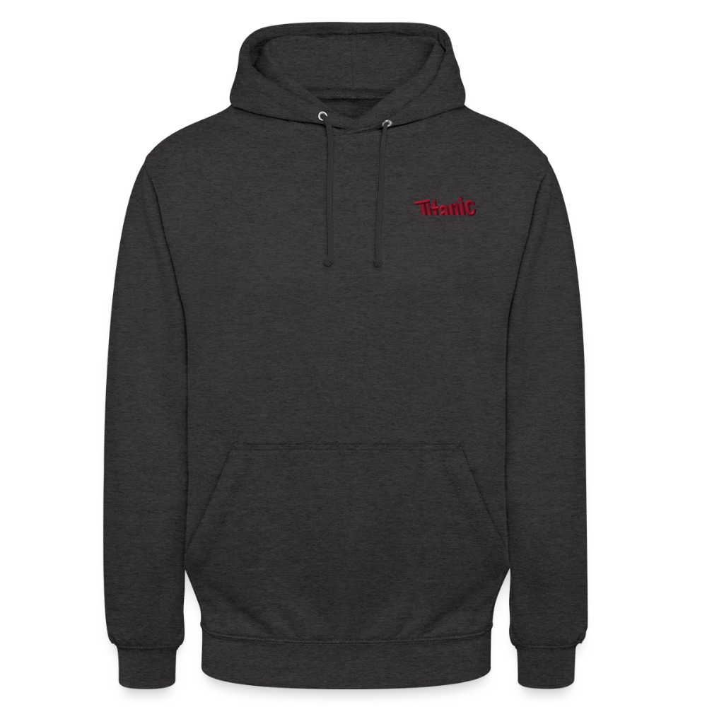 Unisex Hoodie: TITANIC-Logo (gestickt) - Anthrazit