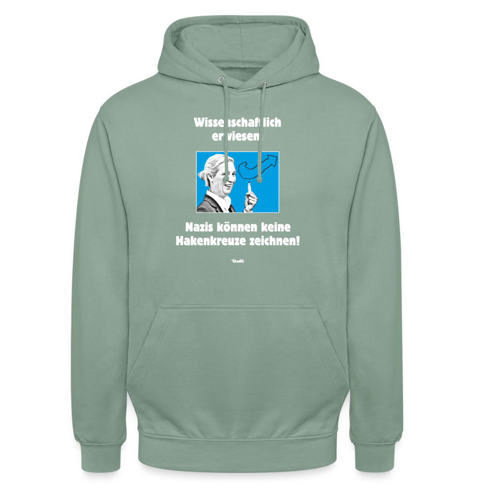 Unisex Hoodie: Nazis können keine Hakenkreuze zeichnen! - Graugrün