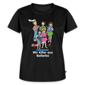Frauen T-Shirt - Wir Killer aus Ballerbü (weiße Schrift) - Schwarz
