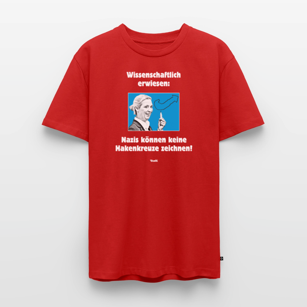 Männer T-Shirt: Nazis können keine Hakenkreuze zeichnen! - Rot