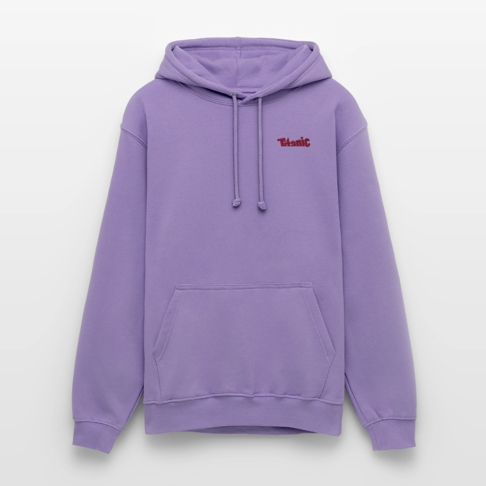 Unisex Hoodie: TITANIC-Logo (gestickt) - Lavendel