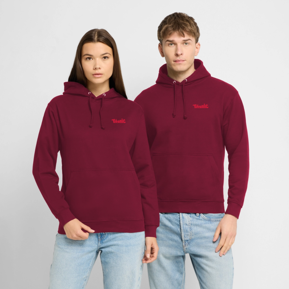 Unisex Hoodie: TITANIC-Logo - Bordeaux