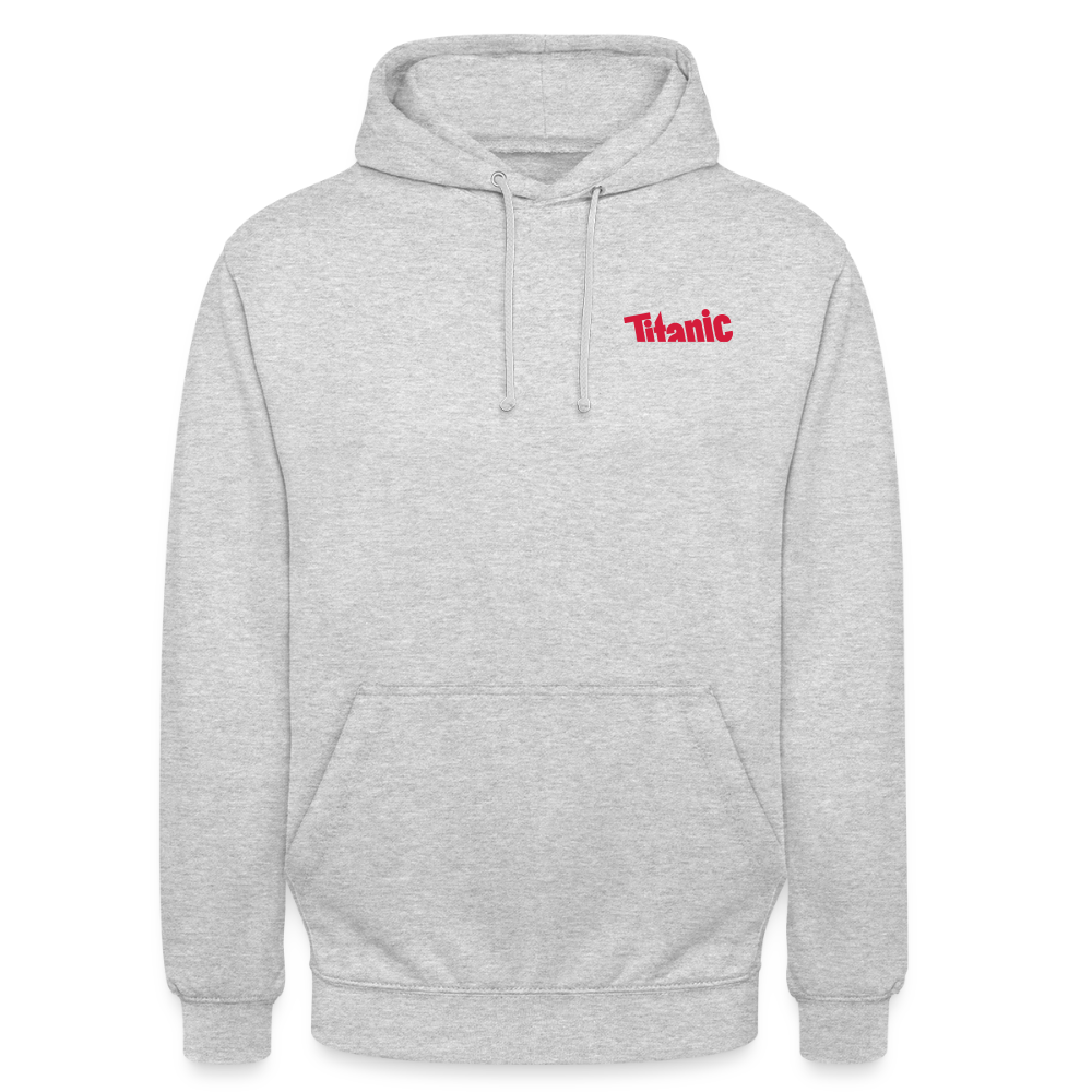 Unisex Hoodie: TITANIC-Logo - Hellgrau meliert