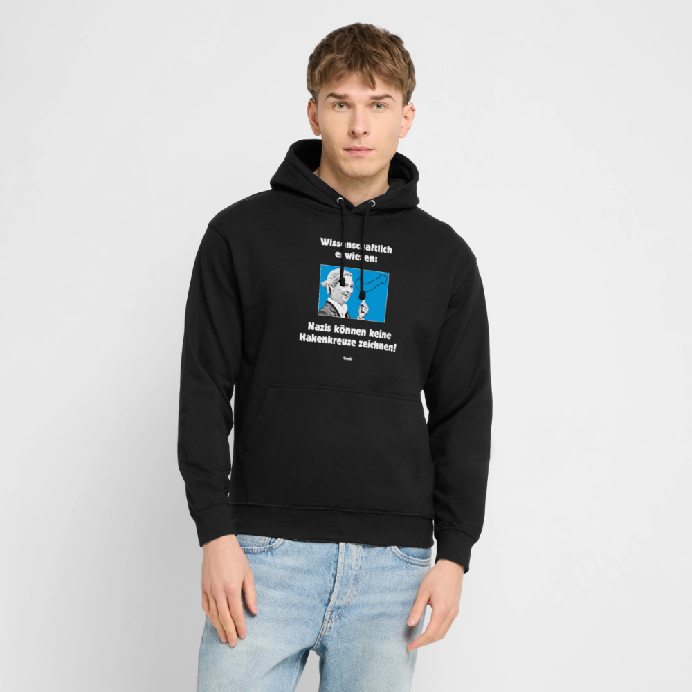 Unisex Hoodie: Nazis können keine Hakenkreuze zeichnen! - Schwarz
