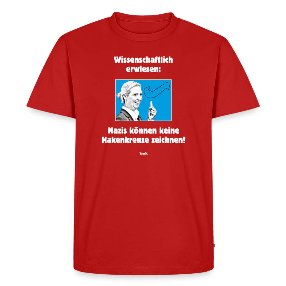 Männer T-Shirt: Nazis können keine Hakenkreuze zeichnen! - Rot