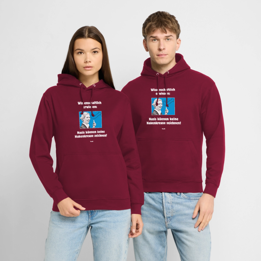 Unisex Hoodie: Nazis können keine Hakenkreuze zeichnen! - Bordeaux