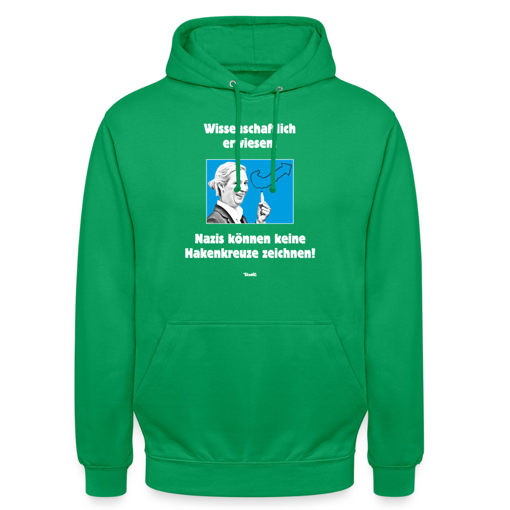 Unisex Hoodie: Nazis können keine Hakenkreuze zeichnen! - Kelly Green