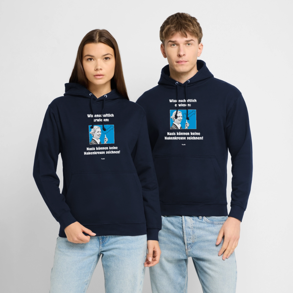 Unisex Hoodie: Nazis können keine Hakenkreuze zeichnen! - Navy