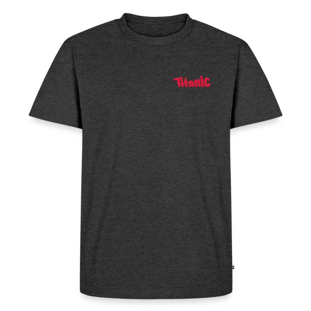Männer T-Shirt: TITANIC-Logo (klein) - Anthrazit meliert