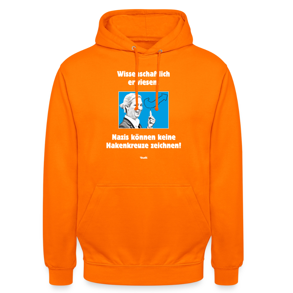 Unisex Hoodie: Nazis können keine Hakenkreuze zeichnen! - Orange