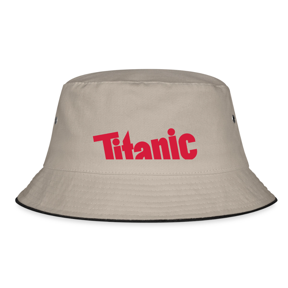 Bucket Hat: TITANIC-Logo - Khaki/Schwarz