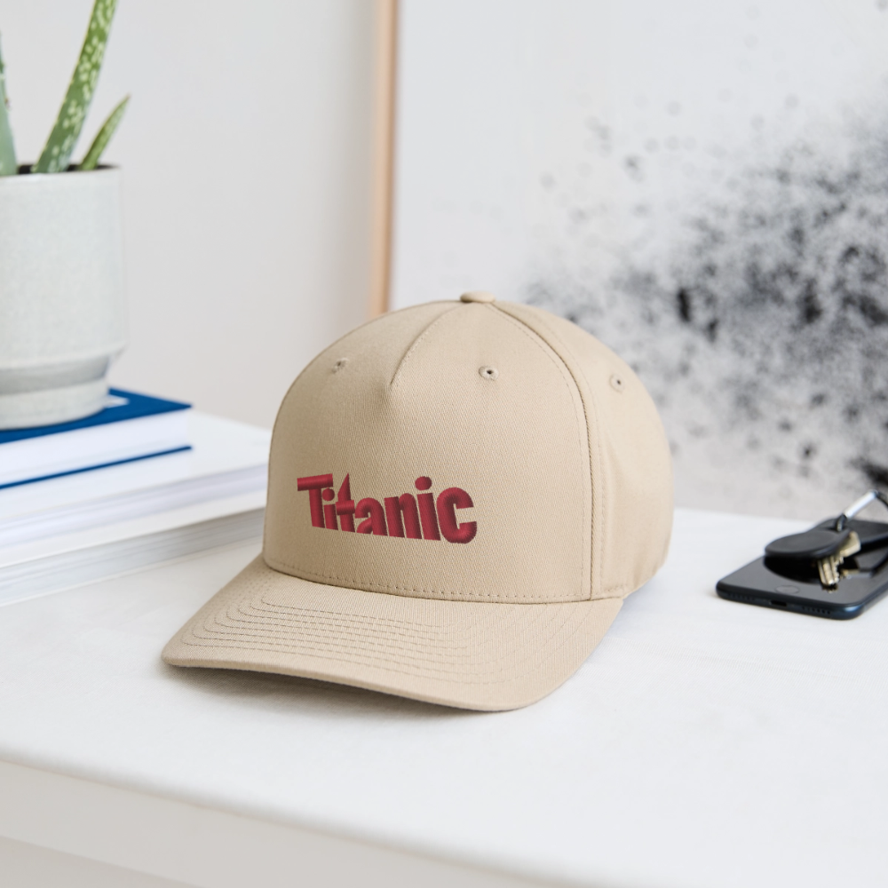 Flexfit Baseballkappe: TITANIC-Logo (gestickt) - Khaki