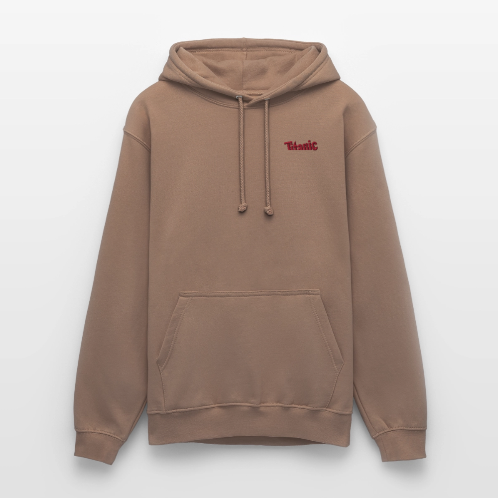 Unisex Hoodie: TITANIC-Logo (gestickt) - Mokka