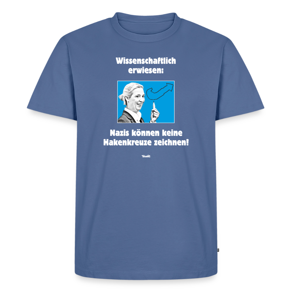 Männer T-Shirt: Nazis können keine Hakenkreuze zeichnen! - Taubenblau