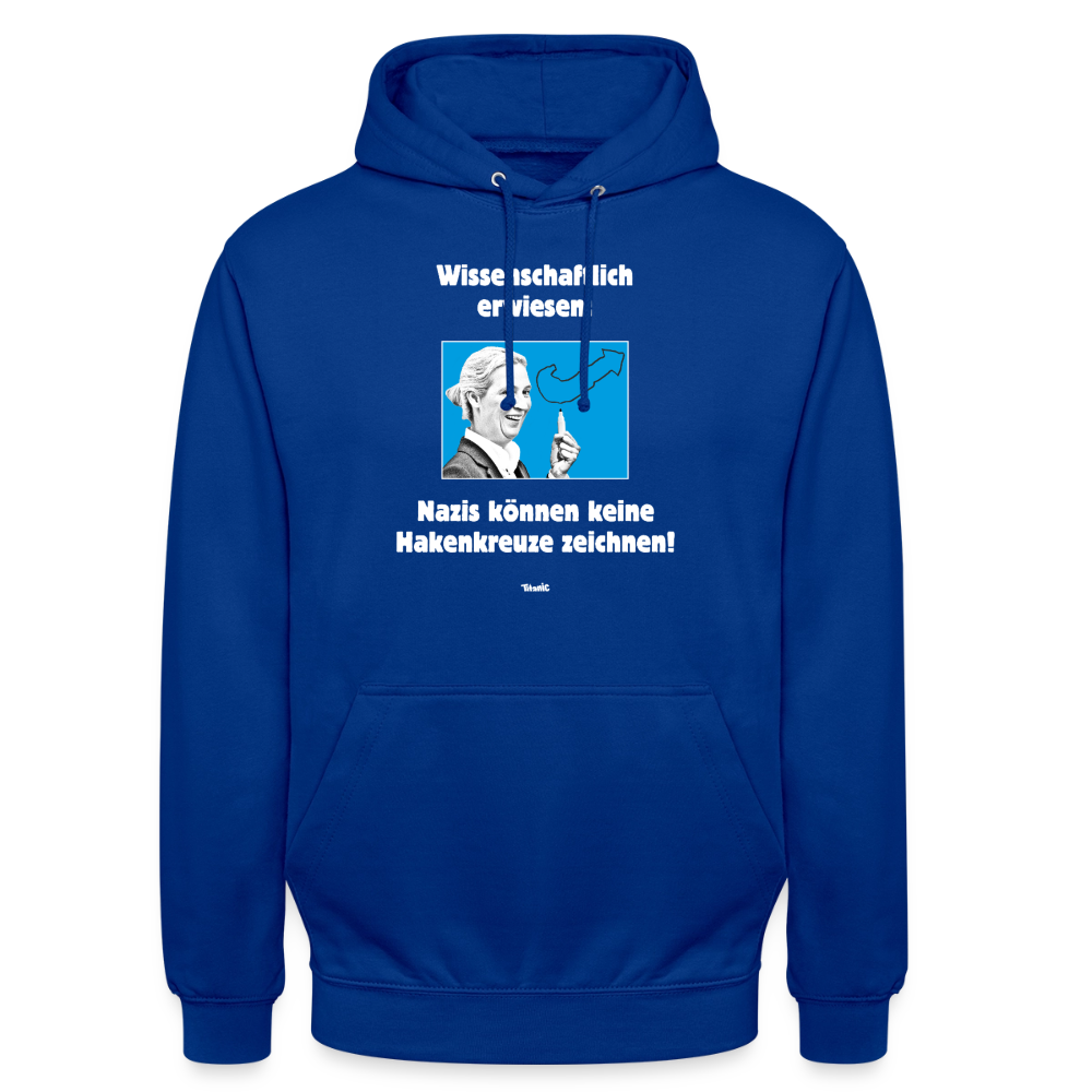 Unisex Hoodie: Nazis können keine Hakenkreuze zeichnen! - Royalblau