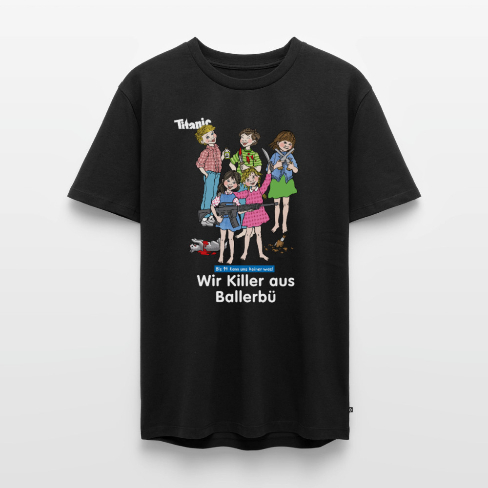 Männer T-Shirt - Wir Killer aus Ballerbü (weiße Schrift) - Schwarz