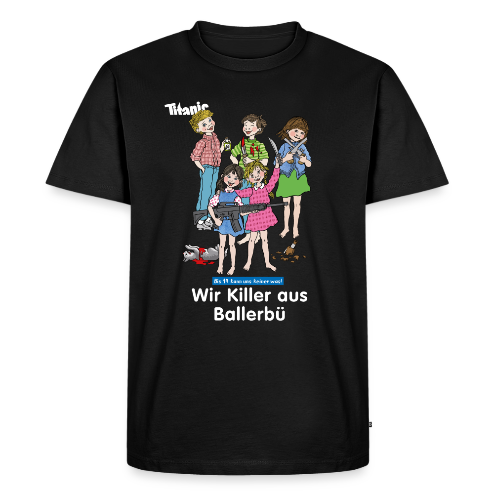 Männer T-Shirt - Wir Killer aus Ballerbü (weiße Schrift) - Schwarz