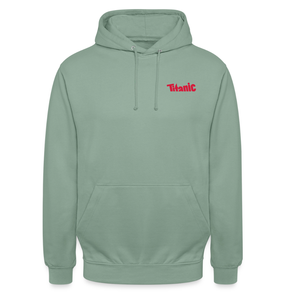 Unisex Hoodie: TITANIC-Logo - Graugrün